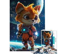 Puzzle per ragazzi da 1000 pezzi con la volpe astronauta e un personaggio sicuro di sé Attività divertenti da fare a casa migliora la memoria giochi rilassanti per ragazzi dai 14 anni in su (38x52cm)