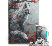 Puzzle per ragazzi da 1000 pezzi con la volpe Kitsune mistica antistress di difficoltà elevata adatto come decorazione da scrivania 38x52cm
