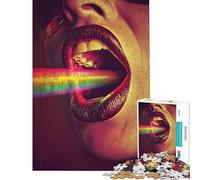 Puzzle per ragazzi da 1000 pezzi con labbra arcobaleno gioco interattivo regalo di compleanno ideale per tutta la famiglia (dimensioni 38x26cm)