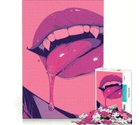Puzzle per ragazzi da 1000 pezzi con labbra di vampiro gioco rilassante analisi e logica per migliorare l'amore tra le coppie 50x75cm