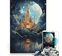 Puzzle per ragazzi da 1000 pezzi con lago castello di nuvole e fantasia gioco educativo per divertimento in famiglia regalo di compleanno regalo di viaggio 38x52cm