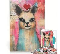 Puzzle per ragazzi da 1000 pezzi con lama sorridente e cuore tema San Valentino tecnica mista antistress sfida impegnativa per rafforzare l'amore tra le coppie 38x26cm
