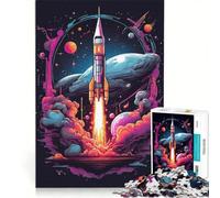 Puzzle per ragazzi da 1000 pezzi con lancio di un razzo vintage gioco rilassante di analisi e logica per rafforzare l'amore tra le coppie 50x75cm