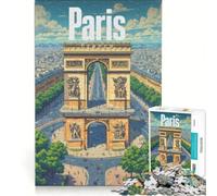Puzzle per ragazzi da 1000 pezzi con l'Arco di Trionfo a Parigi, un gioco divertente e spiritoso per tutta la famiglia, ideale come regalo di Babbo Natale segreto Dimensioni 38x52cm