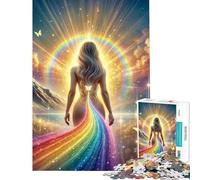 Puzzle per ragazzi da 1000 pezzi con l'arcobaleno come guida gioco rompicapo educativo sfida stimolante regalo di compleanno adatto anche alle coppie (dimensioni 38x52cm)