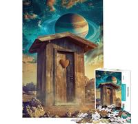 Puzzle per ragazzi da 1000 pezzi con latrina nello spazio rompicapo per adulti attività divertenti di taglio di precisione da fare a casa (dimensioni 50x75cm)