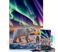 Puzzle per ragazzi da 1000 pezzi con l'aurora boreale sopra gli orsi polari Gioco divertente e rilassante,ideale per stimolare la mente e creare un'atmosfera piacevole Regalo di Natale per il tempo