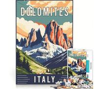 Puzzle per ragazzi da 1000 pezzi con le Dolomiti in Italia, gioco rilassante, decorazione per la casa, adatto per la scrivania 38x52cm