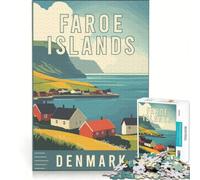 Puzzle per ragazzi da 1000 pezzi con le Isole Faroe in Danimarca, gioco educativo, migliora la memoria, regalo di compleanno, regalo 38x26cm