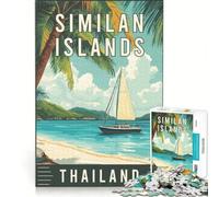 Puzzle per ragazzi da 1000 pezzi con le isole Similan in Thailandia, un gioco divertente che allena la mente e la manualità, ideale come decorazione da scrivania 38x26cm