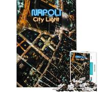 Puzzle per ragazzi da 1000 pezzi con le luci della città di Napoli puzzle aereo per adulti gioco divertente che migliora la memoria compleanno e Natale (dimensioni 38x52cm)