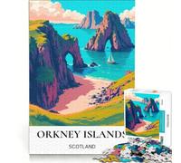 Puzzle per ragazzi da 1000 pezzi con le spiagge delle Isole Orcadi, gioco impossibile, divertente antistress, ideale come regalo 38x26cm