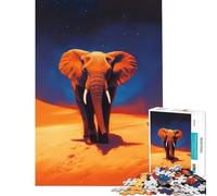 Puzzle per ragazzi da 1000 pezzi con l'elefante gigante del deserto Giocattolo educativo e pratico per l'apprendimento e il sollievo dallo stress Ottimo regalo per gli amanti dei giochi (75x50cm)