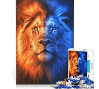 Puzzle per ragazzi da 1000 pezzi con leone animali selvatici gioco educativo decorazione perfetta lista dei desideri con Babbo Natale 50x75cm