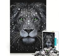Puzzle per ragazzi da 1000 pezzi con leone e gocce d'acqua gioco impossibile divertente antistress ideale come regalo 50x75cm