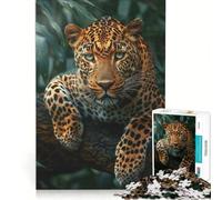 Puzzle per ragazzi da 1000 pezzi con leopardo della giungla giochi per famiglie decorazione perfetta collezione d'artista belle arti 38x26cm