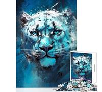 Puzzle per ragazzi da 1000 pezzi con leopardo delle nevi gioco educativo assemblaggio di motivi decorazione da parete per rafforzare l'amore tra le coppie (50x75cm)