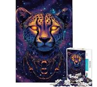 Puzzle per ragazzi da 1000 pezzi con leopardo nel cosmo Puzzle per adulti ideale per passare il tempo in casa sfida educativa e divertimento in famiglia 38x26cm