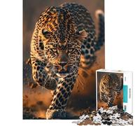 Puzzle per ragazzi da 1000 pezzi con leopardo selvatico Gioco avvincente per coltivare la pazienza e la mente Rompicapo perfetto per decorare e regalare cose divertenti (dimensioni 38x52cm)
