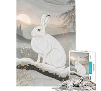 Puzzle per ragazzi da 1000 pezzi con lepre e racchette da neve in un paesaggio invernale Gioco rilassante e stimolante ideale come regalo per uomini e donne Un'opera d'arte (dimensioni 50x75cm)