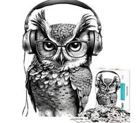 Puzzle per ragazzi da 1000 pezzi con l'illustrazione del gufo Serene Beats Gioco interattivo educativo e stimolante Ottimo regalo per chi ama i giochi di analisi e logica (dimensioni 38x26cm)