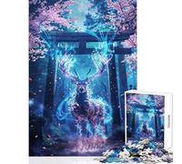 Puzzle per ragazzi da 1000 pezzi con l'immagine del Santuario del Cervo Sacro gioco pratico da 1000 pezzi regalo per donne e uomini taglio di precisione (38x26cm)
