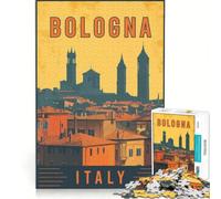 Puzzle per ragazzi da 1000 pezzi con l'immagine di Bologna, Italia, gioco rilassante, interazione genitore-figlio, sfida unica 38x52cm