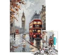 Puzzle per ragazzi da 1000 pezzi con l'immagine di un autobus di Londra gioco interattivo per adulti decorazione da parete ideale come regalo per tutta la famiglia (dimensioni 38x26cm)