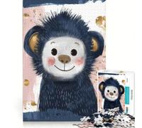 Puzzle per ragazzi da 1000 pezzi con l'immagine di una simpatica scimmietta ideale per giochi in famiglia decorazione perfetta collezione d'artista belle arti 38x52cm