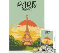 Puzzle per ragazzi da 1000 pezzi con l'immagine originale della Torre Eiffel al tramonto Puzzle per adulti giocattolo decorativo da parete attività divertenti di analisi e logica da fare a casa