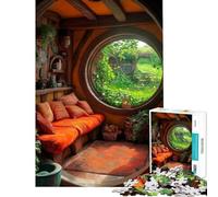 Puzzle per ragazzi da 1000 pezzi con l'interno della tana degli Hobbit Puzzle per adulti antistress che migliora la memoria e offre attività divertenti da fare a casa (dimensioni 38x52cm)