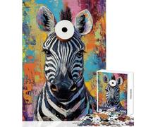 Puzzle per ragazzi da 1000 pezzi con lo sguardo fantasioso della zebra puzzle per adulti giocattolo antistress taglio di precisione divertimento per attività a casa (dimensioni 38x52cm)