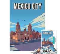 Puzzle per ragazzi da 1000 pezzi con lo skyline di Città del Messico gioco educativo per sfide gare di velocità (dimensioni 75x50cm)