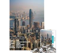 Puzzle per ragazzi da 1000 pezzi con lo skyline di Hong Kong puzzle per adulti gioco pratico ideale per passare il tempo durante le vacanze o come regalo per tutta la famiglia (dimensioni 50x75cm)