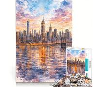 Puzzle per ragazzi da 1000 pezzi con lo skyline di New York, gioco divertente, allena la mente e la manualità, ideale come decorazione da scrivania 50x75cm