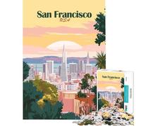 Puzzle per ragazzi da 1000 pezzi con lo skyline di San Francisco gioco educativo giocattolo intellettuale ottimo regalo un'opera d'arte (dimensioni 38x52cm)