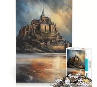 Puzzle per ragazzi da 1000 pezzi con lo splendido Mont Saint-Michel antistress rilassante e stimolante per la mente gioco unico e stimolante 50x75cm