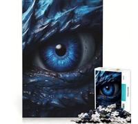 Puzzle per ragazzi da 1000 pezzi con l'occhio del drago blu, antistress, rilassante e stimolante per la mente, compleanni e altre occasioni 38x52cm