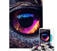 Puzzle per ragazzi da 1000 pezzi con l'occhio del gufo al neon Attività divertenti da fare a casa migliora la memoria gioco pratico per ragazzi dai 14 anni in su (38x52cm)