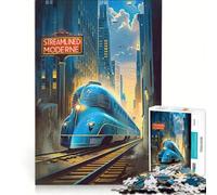 Puzzle per ragazzi da 1000 pezzi con locomotiva fulmine gioco rilassante decorazione per la casa adatto per la decorazione della scrivania 38x26cm
