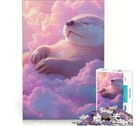 Puzzle per ragazzi da 1000 pezzi con lontra che dorme sulle nuvole giochi educativi attività divertenti da fare a casa ideale come regalo 38x52cm
