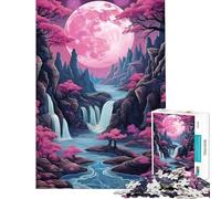 Puzzle per ragazzi da 1000 pezzi con luna piena al neon che sorge Attività divertenti da fare a casa Giocattolo educativo per ragazzi dai 14 anni in su (38x26cm)