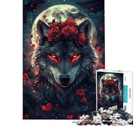 Puzzle per ragazzi da 1000 pezzi con lupo dalla corona di rose Puzzle per adulti ideale per passare il tempo in casa sfida educativa e divertimento in famiglia 38x52cm