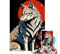 Puzzle per ragazzi da 1000 pezzi con lupo giapponese gioco pratico per ragazzi decorazione da parete difficile e stimolante (dimensioni 38x52cm)