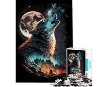 Puzzle per ragazzi da 1000 pezzi con lupo gioco educativo sfida giocattolo idee regalo gara di velocità manuale (dimensioni 75x50cm)