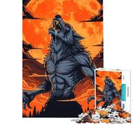 Puzzle per ragazzi da 1000 pezzi con lupo mannaro e luna ululante Aiuta a sviluppare la mente stimola la creatività e permette di rilassarsi Adatto a partire dai 14 anni 38x26cm