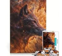 Puzzle per ragazzi da 1000 pezzi con lupo nella nebulosa cosmica, giocattolo educativo, per divertimento in famiglia, per rafforzare l'amore tra le coppie 38x52cm
