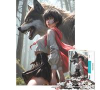 Puzzle per ragazzi da 1000 pezzi con lupo principessa e assassina Esercizio per la mente assemblaggio e relax Adatto a partire dai 14 anni 38x26cm