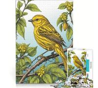 Puzzle per ragazzi da 1000 pezzi con l'usignolo giallo gioco rilassante difficile e stimolante ogni pezzo è unico 38x52cm