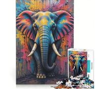 Puzzle per ragazzi da 1000 pezzi con maestoso elefante, gioco educativo, migliora la memoria, regalo di compleanno, regalo 50x75cm